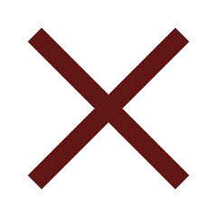 Red Cross Icon. Red Cross Mark, No Symbol Delete Sign.