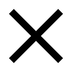 Black Cross Icon. Black Cross Mark Symbol, Delete No Sign.