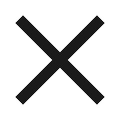 Obraz premium Black Cross Icon. Black Cross Mark Symbol, Delete No Sign.
