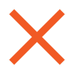Red Cross Icon. Red Cross Mark, No Symbol Delete Sign.