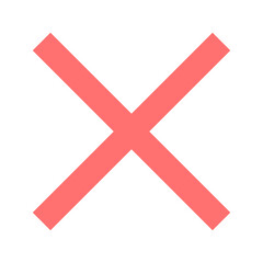 Red Cross Icon. Red Cross Mark, No Symbol Delete Sign.