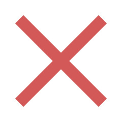 Obraz premium Red Cross Icon. Red Cross Mark, No Symbol Delete Sign.