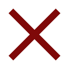 Red Cross Icon. Red Cross Mark, No Symbol Delete Sign.