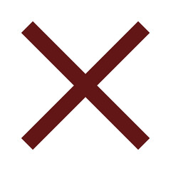 Red Cross Icon. Red Cross Mark, No Symbol Delete Sign.