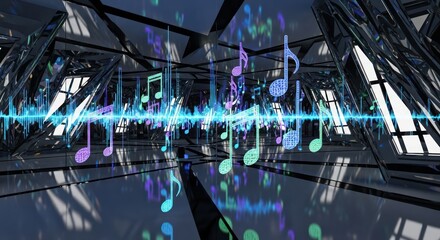 Harmonic Resonance: Musical Notes in an Abstract, Technological Environment Space