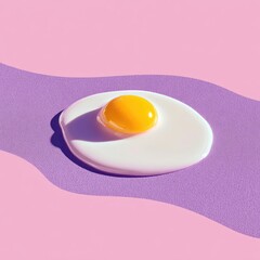 Fried egg, vibrant color, minimal style