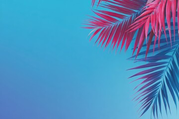 Vibrant tropical leaves against a gradient backdrop