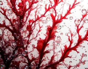 Red Seaweed with Water Bubbles – Marine Superfood and Ocean Beauty