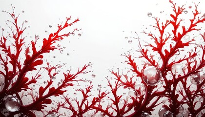 Red Seaweed with Water Bubbles – Marine Superfood and Ocean Beauty