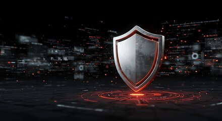 Digital security shield illustration protection privacy data defense