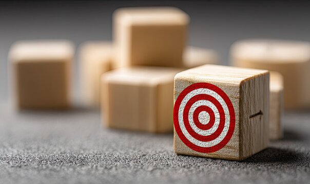 Wooden blocks with a target graphic