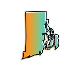 Rhode Island state map – gradient colors vector with outline