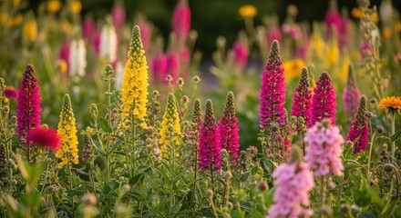 Vibrant flower meadow bursting with color