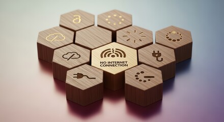 Fototapeta premium No Internet Connection Error Concept: Broken Network Cable or Lost Signal Symbol for Digital Disruption, Server Failure, Technology Outage, and Communication Problem.