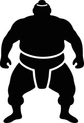 Fototapeta premium Silhouette of a Sumo athlete ready to compete
