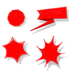 set of red and white arrows