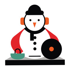 snowman on a white background