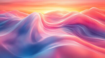 Obraz premium Dreamy abstract landscape with soft hills and vibrant sunset colors