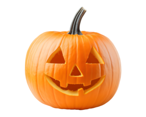 Jack-O'-Lantern Halloween Pumpkin Carving on transparent background