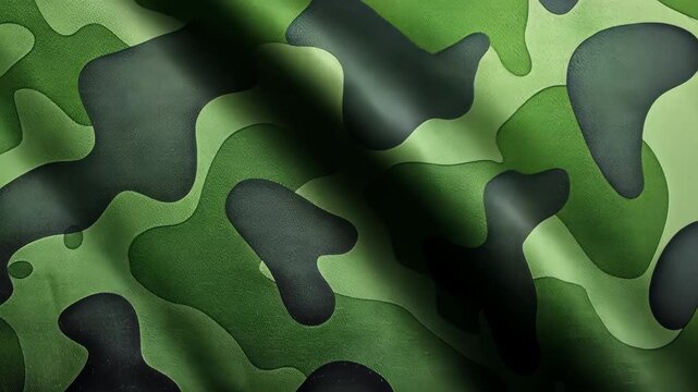 Camouflage pattern, a texture of green cloth, creating a subtle play of light and shadow, perfect for various design concepts.