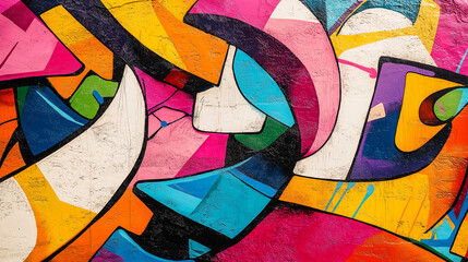 Graffiti pop art background with colorful abstract spray paint pattern, modern street art concept