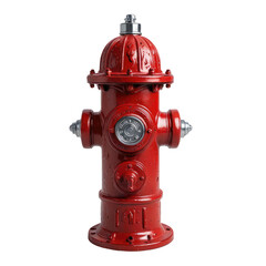 Classic red fire hydrant, isolated on black background