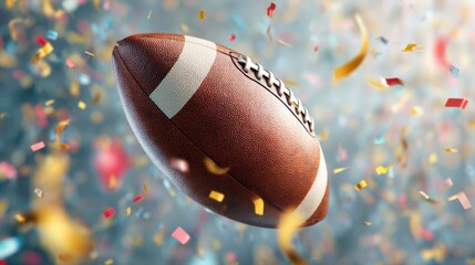 american football ball flying in the air