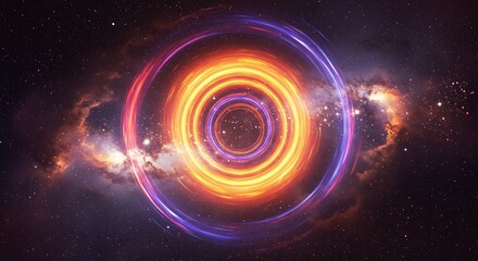 Obraz premium Cosmic black hole illustration abstract render of astrophysical phenomenon