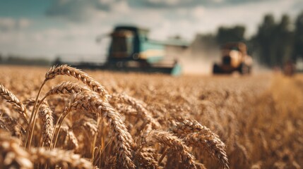 Golden Wheat Field with Selective Focus
