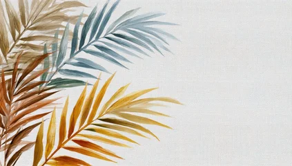Fototapete Badezimmer Palm leaves in muted tones,  pastel colors,  abstract art  © Mirna