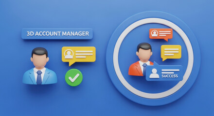 3D Account Manager Interface for User Communication and Relationship Management