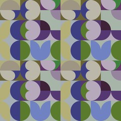  Typical style of the 60s and 70s.
Seamless graphic pattern. Geometric textures with abstract motifs. Endless vintage background. Use on pattern fillings, wallpaper, textiles, wrapping paper, etc.