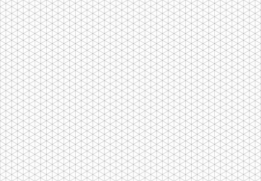 Black isometric line guides. Printable 3d perspective backdrop. Isometric squared grid. Notebook sheet blank template. Mathematic typography pattern for making notebooks production for education.