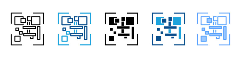 Qr icon sheet multiple style collection