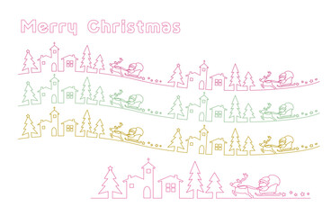 Xmasのブラシ｜サンタさんとトナカイのライン