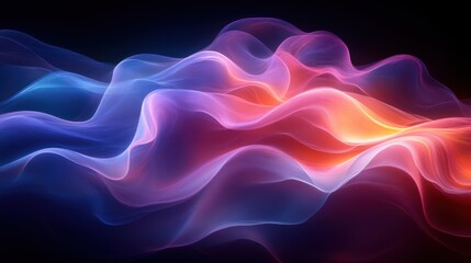 Obraz premium Abstract Colorful Waves of Light in Dark Background