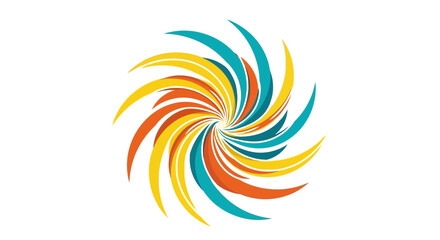 Fototapeta premium Colorful swirling abstract design on a white background.