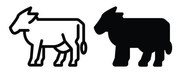 Black and White Cow Silhouettes for Minimalist Design and Creative Artwork