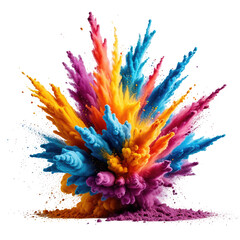 Vivid explosion of colorful powder, vibrant and dynamic against black backdrop