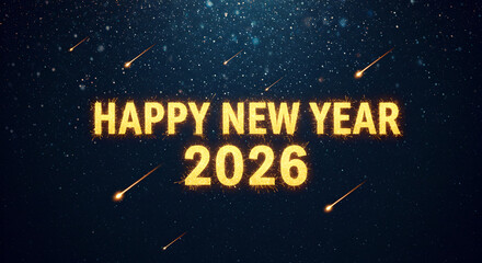 Fototapeta premium Happy New Year 2026 Festive Wishes for All 