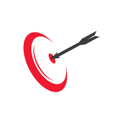 arrow on target logo vector icon illustration