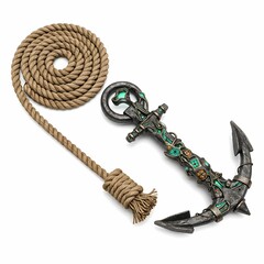 Steampunk Decorative Anchor  Stylized Game Item for RPG or Adventure Worlds