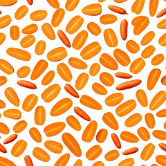 Cut carrots orange slices scattered on a black background
