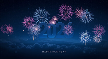 Fototapeta premium Happy New Year 2026 Festive Wishes for All 