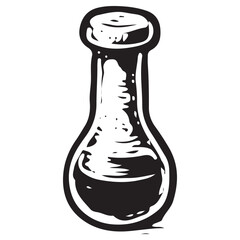 Occult Potion Bottle Line Art Vector Icon