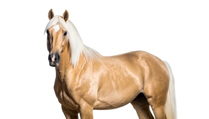 Obraz premium Light golden horse, head and torso, facing forward