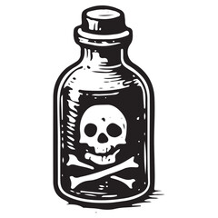 Occult Poison Bottle Line Art Vector Icon