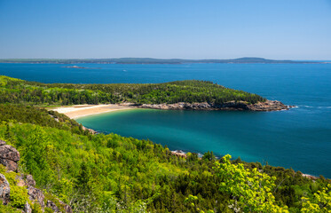 Obraz premium Beautiful Waters Of Sand Beach From The Hills Above