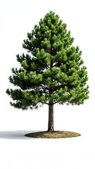 Isolated pine tree against white background