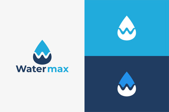 Drop water and letter W logo design with modern clean style perfect for branding, eco business, and fresh minimalist identity